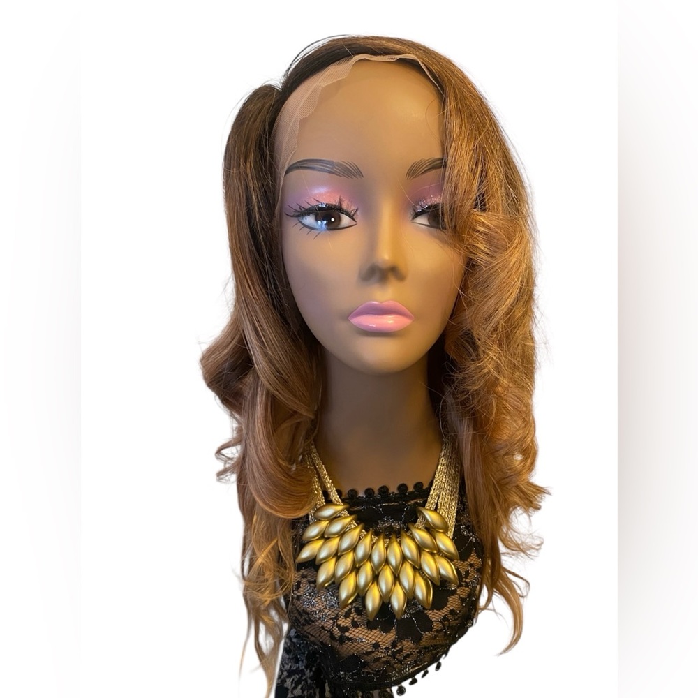 BC258 Lace Frontal Human Hair blend Wig 14”
